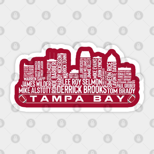 Tampa Bay Football Team All Time Legends, Tampa Bay Skyline Sticker by Legend Skyline